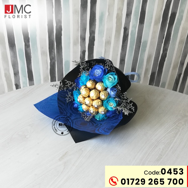 Blue Beauty Chocolate Bouquet -JMC Florist 0453