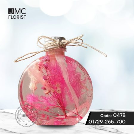 Herbarium Oil Decoration Round (pink)-JMC Florist 0478